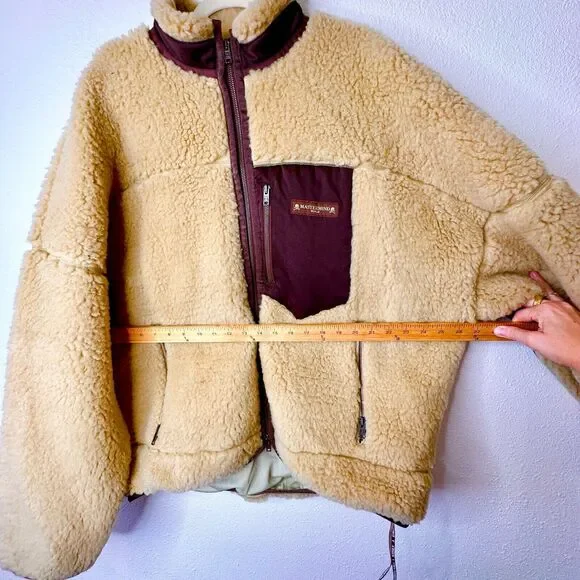 NWT Mastermind World Beige & Brown Cashmere Sherpa Jacket Skull & Crossbone Back - Picture 16 of 16